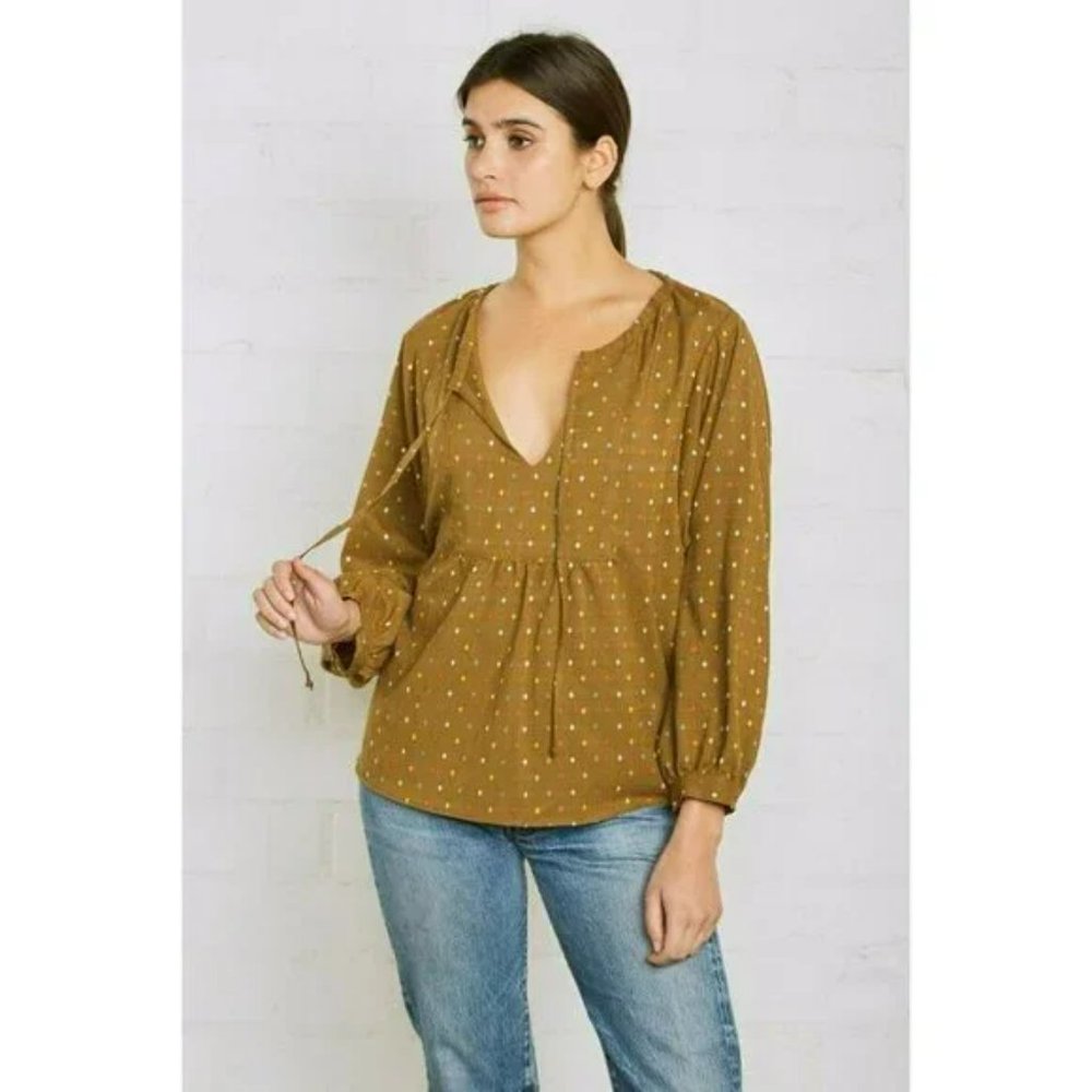Rachel Pally Brown Polka Dot Blouse